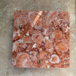 Vintage/Antique Pink Marble Square Trivet